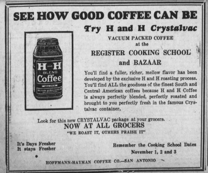 1933 Nov 3 San Antonio Register H and H